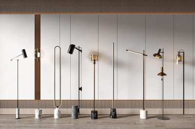 现代落地灯3D模型下载